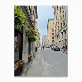 Street Scene In Quebec City Canvas Print