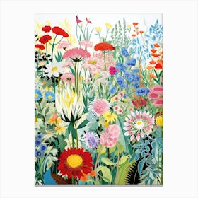 Monets Garden Usa Modern Illustration 3 Canvas Print