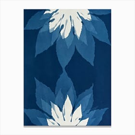 Blue leaf cyanotype print Canvas Print