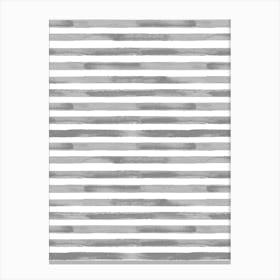 Gray And White Stripes 1 Canvas Print