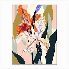 Colourful Flower Illustration Gladiolus 1 Canvas Print