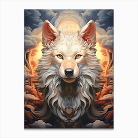 Wolf In The Clouds Canvas Print