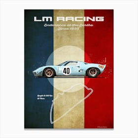 Lm Racing Ford GT40 Blue-Orange Canvas Print