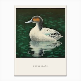 Ohara Koson Inspired Bird Painting Canvasback 2 Poster Canvas Print
