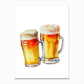 Two Mugs Of Beer. Amsterdam Canvas Print