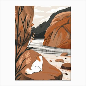 Cat By The River Canvas Print