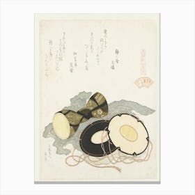 A Comparison Of Genroku Poems And Shells, Katsushika Hokusai 35 Canvas Print