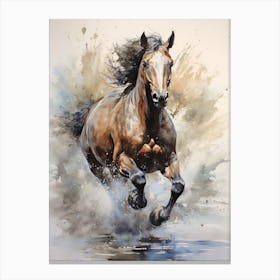 A Horse Painting In The Style Of Wet On Wet Technique2 Canvas Print