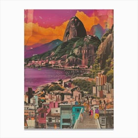 Rio De Janeiro   Retro Collage Style 3 Canvas Print