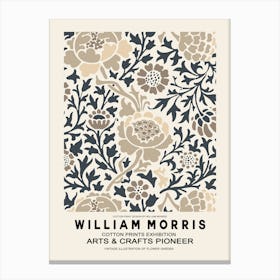 William Morris Beige Floral Poster 2 Canvas Print