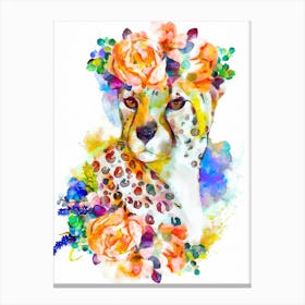 Floral Cheetah Canvas Print