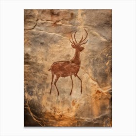 Deer In The Cave Style Abstract Canvas Print