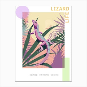 Lilac Grand Cayman Gecko Abstract Modern Illustration Poster Canvas Print