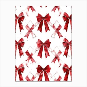 Dark Red Bows 1 Pattern Canvas Print