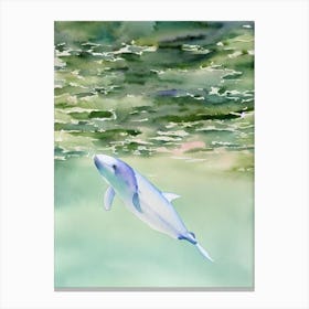 Beluga Whale Storybook Watercolour Canvas Print