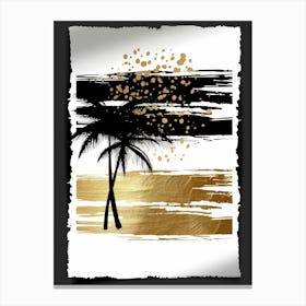 Gold Palm Tree Canvas Print