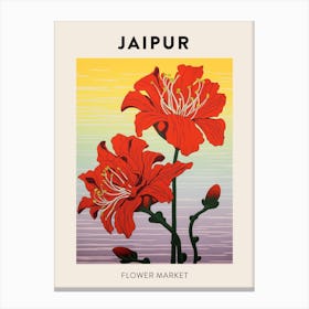 Jaipur India Botanical Flower Market Poster Canvas Print