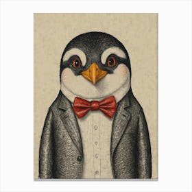 Penguin In Suit 1 Canvas Print