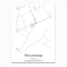 Nieuwkoop,Netherlands Minimalist Map Canvas Print