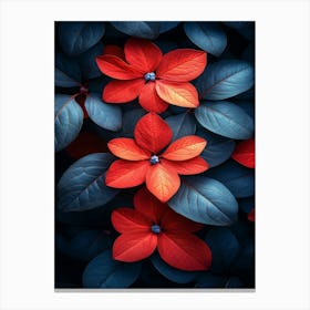 Red Flowers Wallpaper Canvas Print