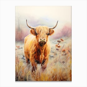 Warm Tones Highland Cow 4 Canvas Print
