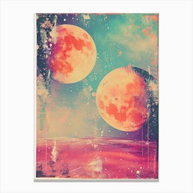 Moon Abstract Polaroid Inspired Canvas Print