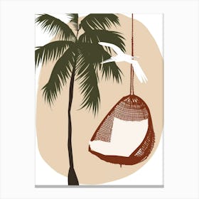 Swing Chair With Palm Tree Canvas Print