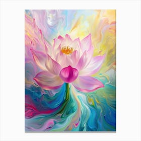 lotus flower swirling colors of light 2 Canvas Print