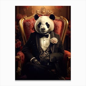 Panda Art In Art Deco Style 3 Canvas Print