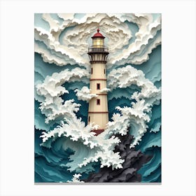 Lighthouse In The Sea Poster Canvas Wall Room Decor Canvas Print