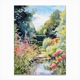 Claude Monet Garden France Watercolour 3 Canvas Print