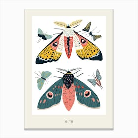 Colourful Insect Illustration Moth 56 Poster Canvas Print