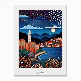 Poster Of Lerici, Italy, Illustration In The Style Of Pop Art 2 Canvas Print