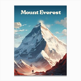 Mount Everest Sunrise Travel Illustration Canvas Print