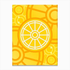 Geometric Glyph Abstract in Happy Yellow and Orange n.0022 Canvas Print