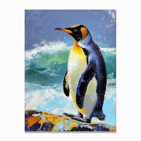 King Penguin St Kilda Breakwater Colour Block Painting 3 Canvas Print