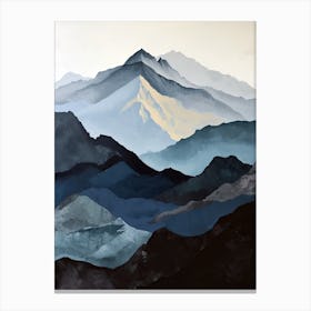 Luminous Legacy: Minimalist Mountains Canvas Print