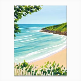 Woolacombe Beach, Devon Contemporary Illustration 1  Canvas Print