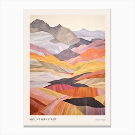 Mount Bierstadt United States 3 Colourful Mountain Illustration Poster Canvas Print