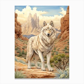Himalayan Wolf Desert Scenery 3 Canvas Print