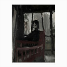 Dark Gothic Girl In A Chair Canvas Print