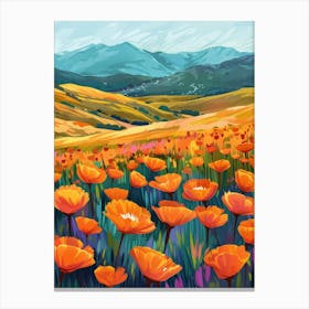 Poppies In The Field 19 Canvas Print