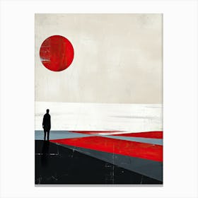 Red Sun, Minimalism 2 Canvas Print