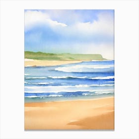 Playa De Zahara De Los Atunes 2, Cadiz, Spain Watercolour Canvas Print