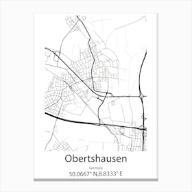 Obertshausen,Germany Minimalist Map Canvas Print