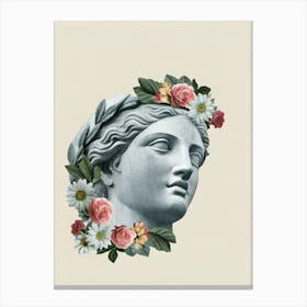 Head Of A Woman With Flowers Canvas Print