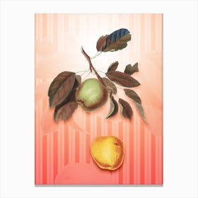 Apple Vintage Botanical in Peach Fuzz Awning Stripes Pattern n.0170 Canvas Print