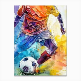 Football Player Watercolor Art (12) Canvas Print