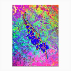 Giant Cabuya Botanical in Acid Neon Pink Green and Blue n.0162 Canvas Print