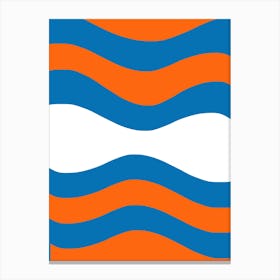 Orange And Blue Waves 2 Canvas Print
